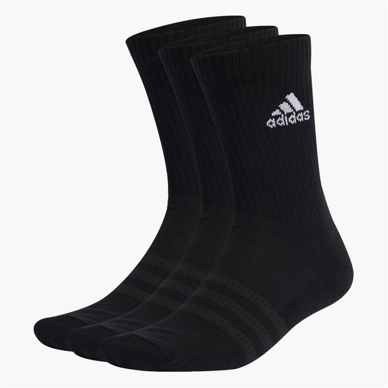 adidas Sportswear Cushioned Three Pack Crew Socks Black/White