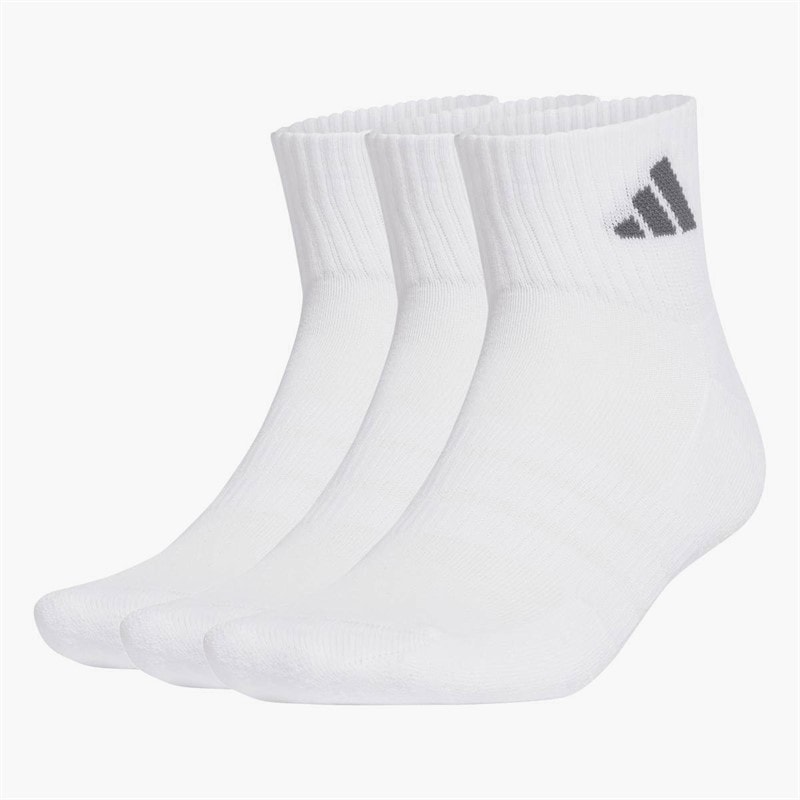 adidas Sportswear Cushioned Three Pack Ankle Socks White/White/Grey Five
