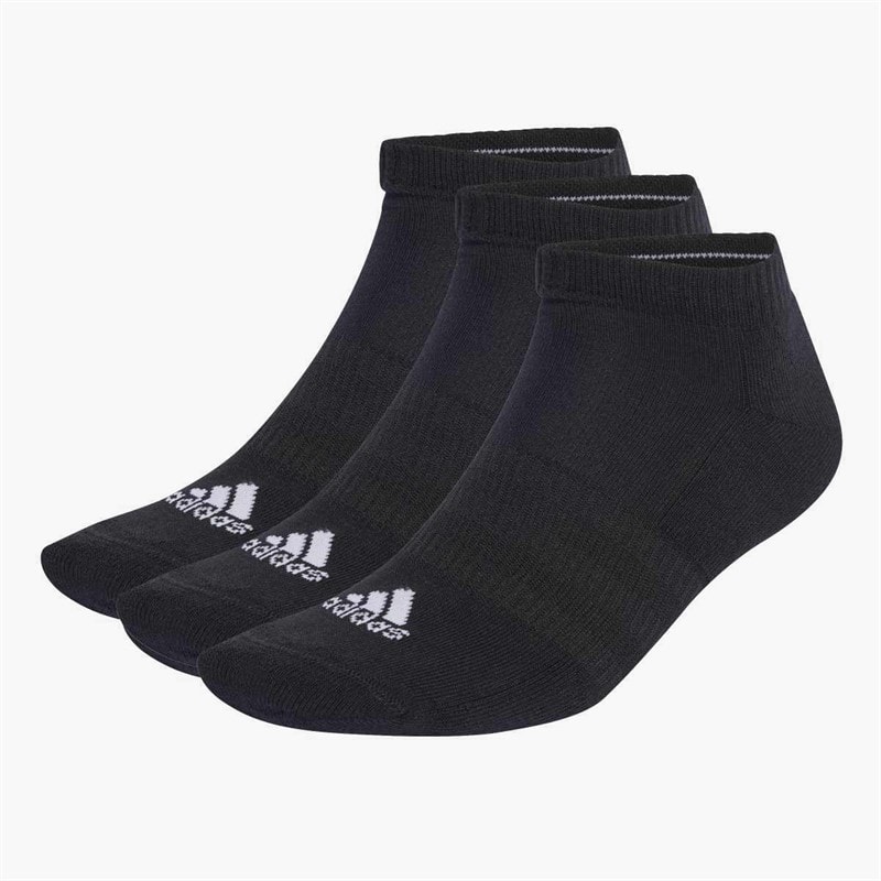 adidas Sportswear Cushioned Three Pack Low Cut Ankle Socks Black/White