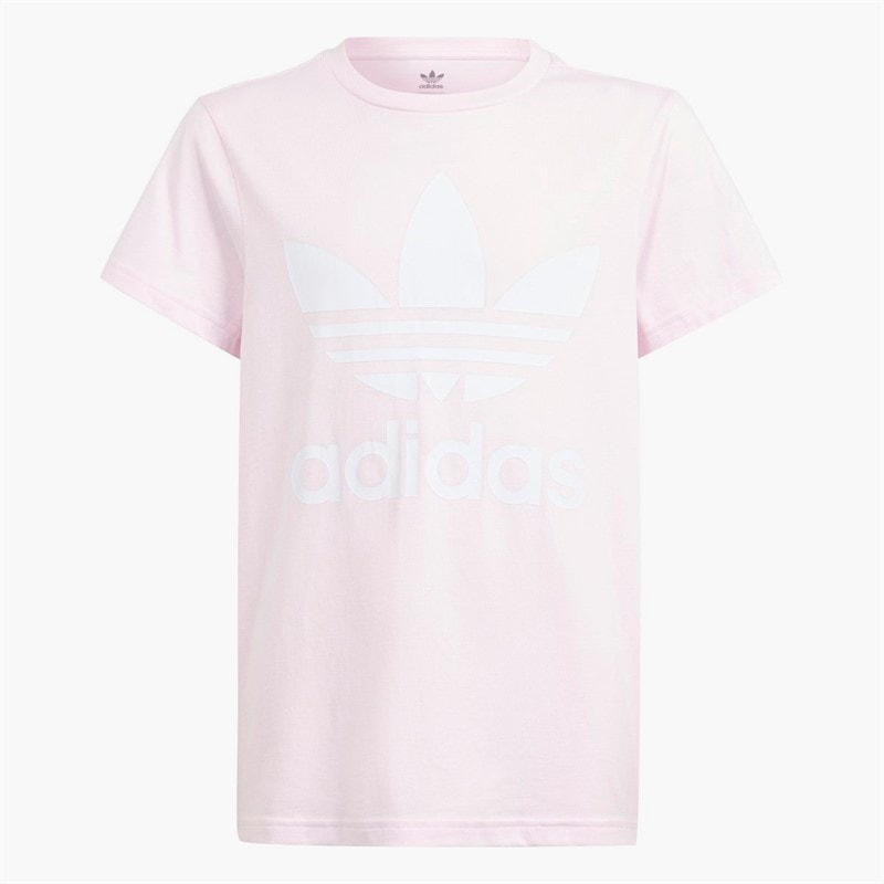 adidas Originals Junior Adicolor Trefoil Logo T-Shirt Clear Pink