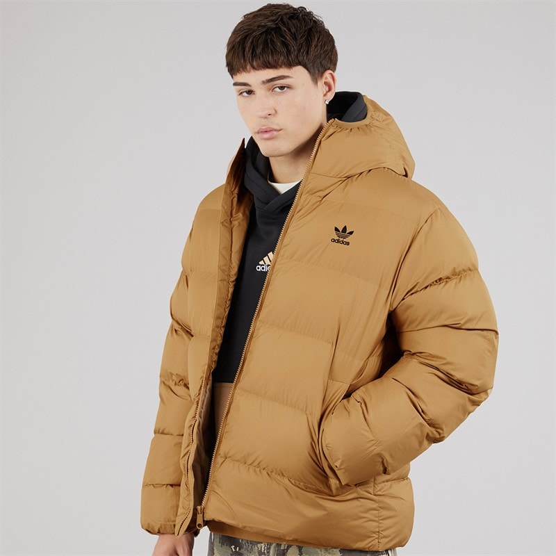 adidas Originals Mens Tonal Puffer Jacket Cardboard