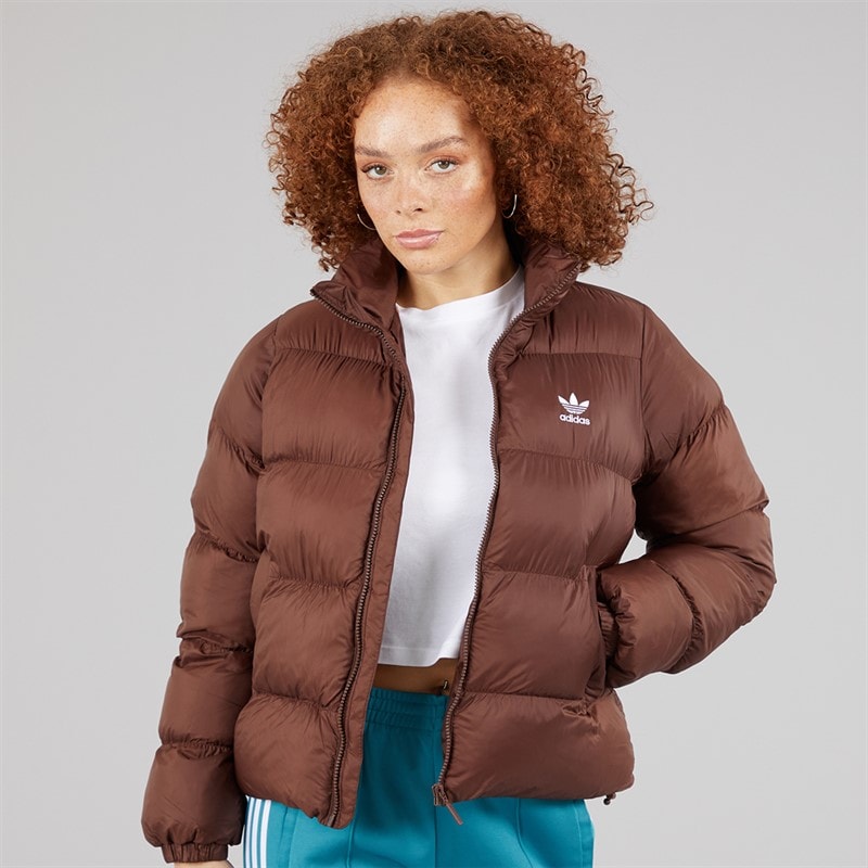 adidas Originals Womens Adicolor Short Puffer Jacket Auburn