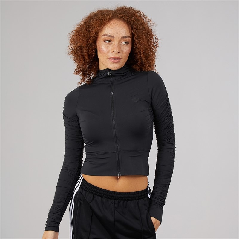 adidas Originals Womens Ruched Track Top Black