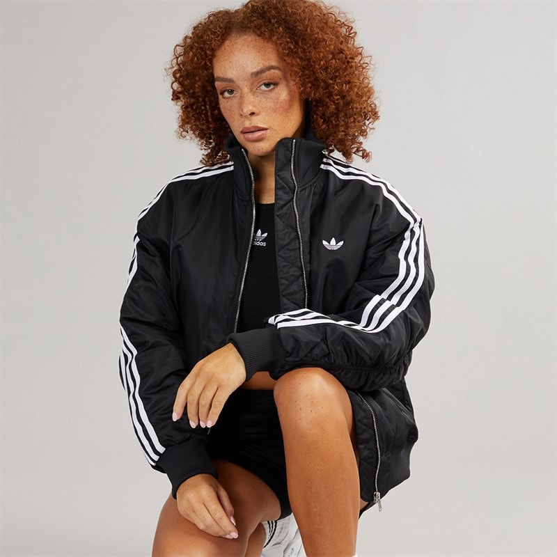 adidas Originals Womens Firebird Oversized Bomber Jacket Black