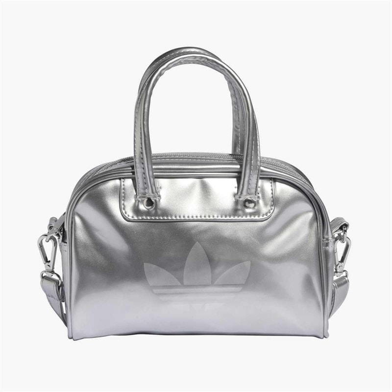 adidas Originals Womens Adicolor Mini Bowling Shoulder Bag Silver Metallic