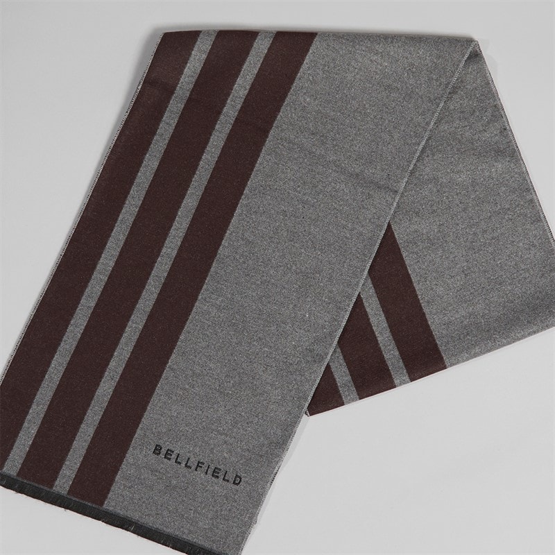 Bellfield Mens Soft Touch Scarfundy Charcoal/Burgundy