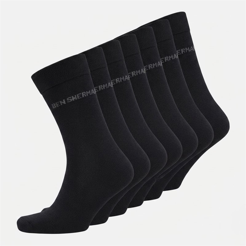 Ben Sherman Mens Seven Pack Socks Black/Grey