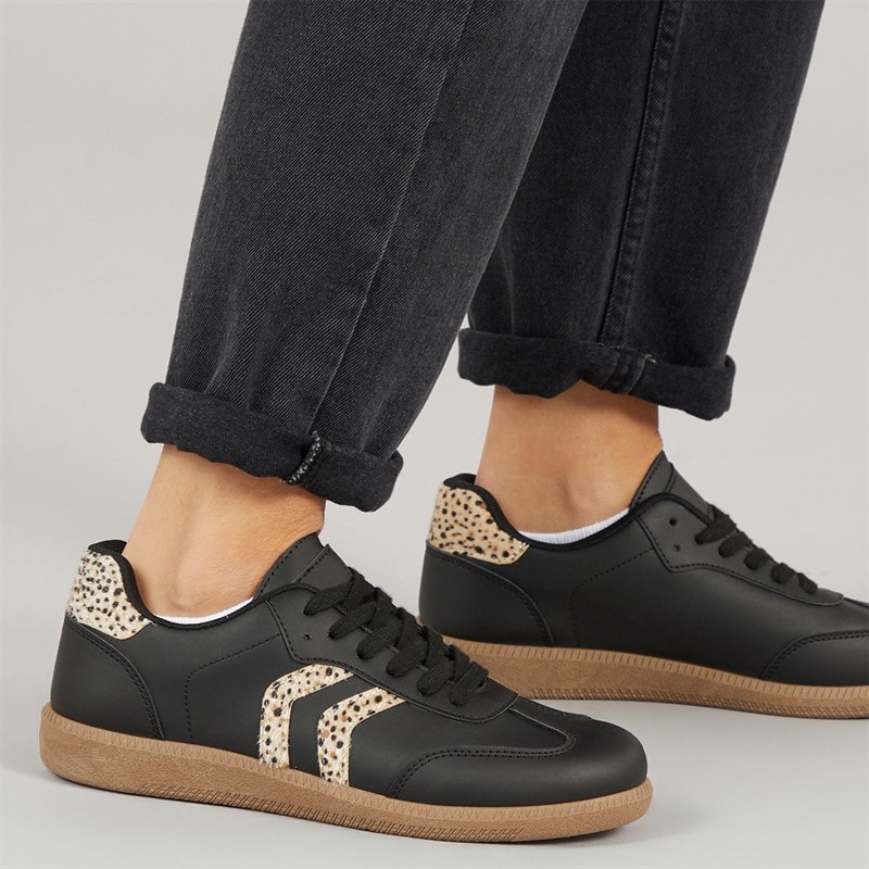 Brave Soul Womens Brae Soul Jayla Trainers Black/Leopard