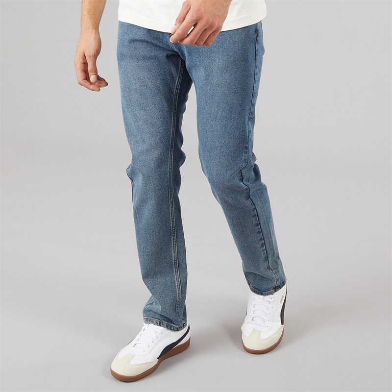 Brave Soul Mens Slim Fit Denim Jeans Mid Blue Wash