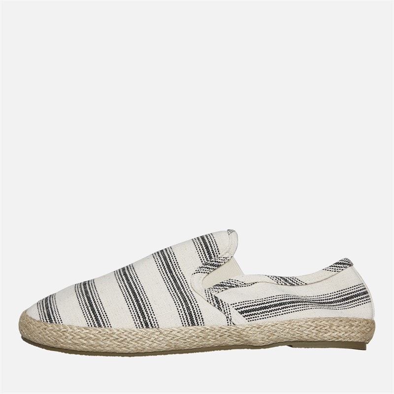 Brave Soul Mens Yacht Espadrilles Cream/Black