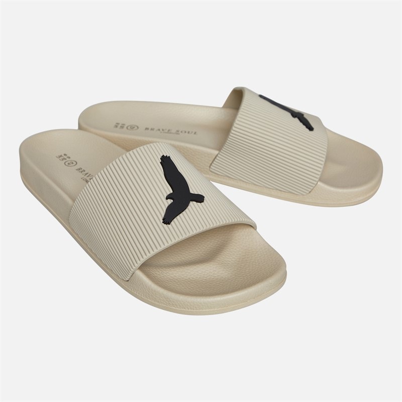 Brave Soul Mens Falcon Sliders Stone