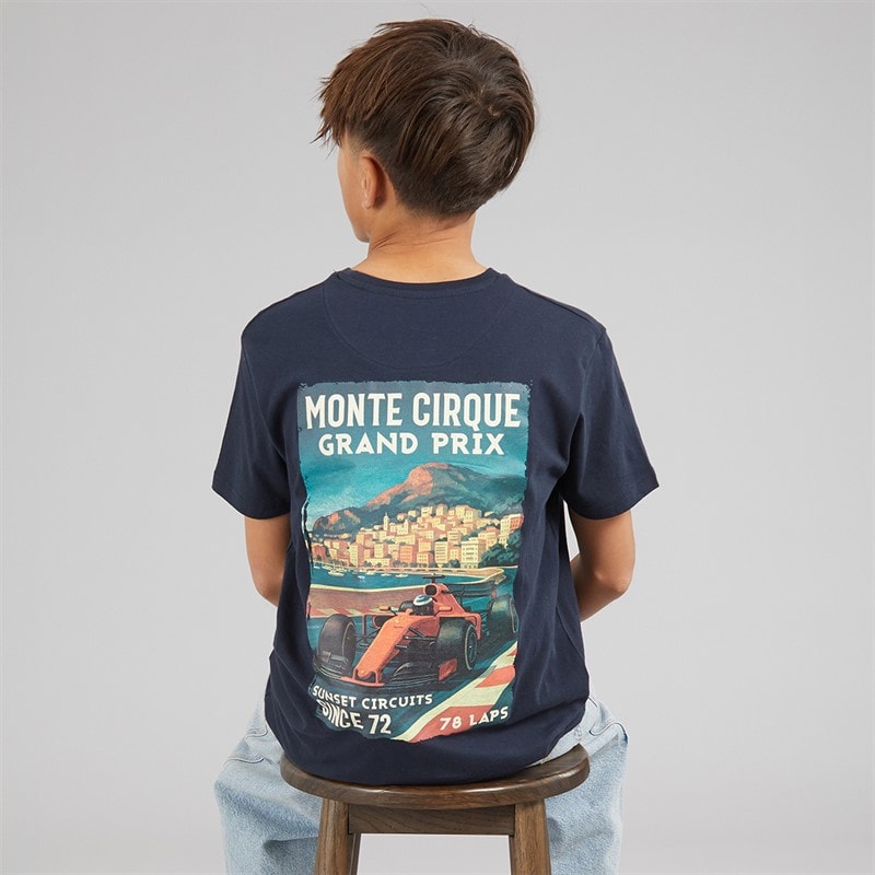 Brave Soul Boys Meyan T-Shirt Navy/Multi-Colour Print Navy/Multi Colour Print