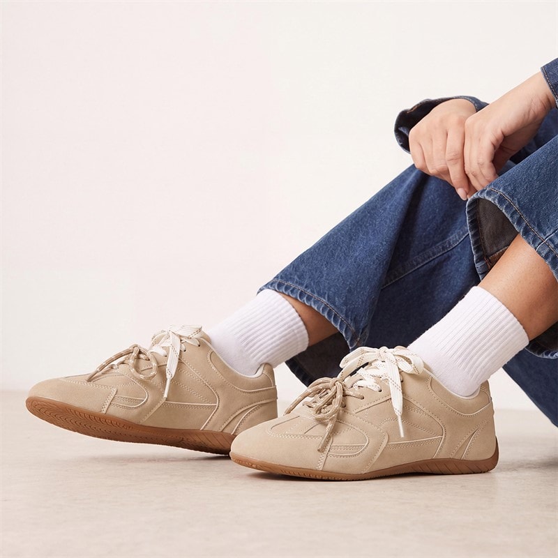 Brave Soul Womens Hollie Trainers Sand Taupe