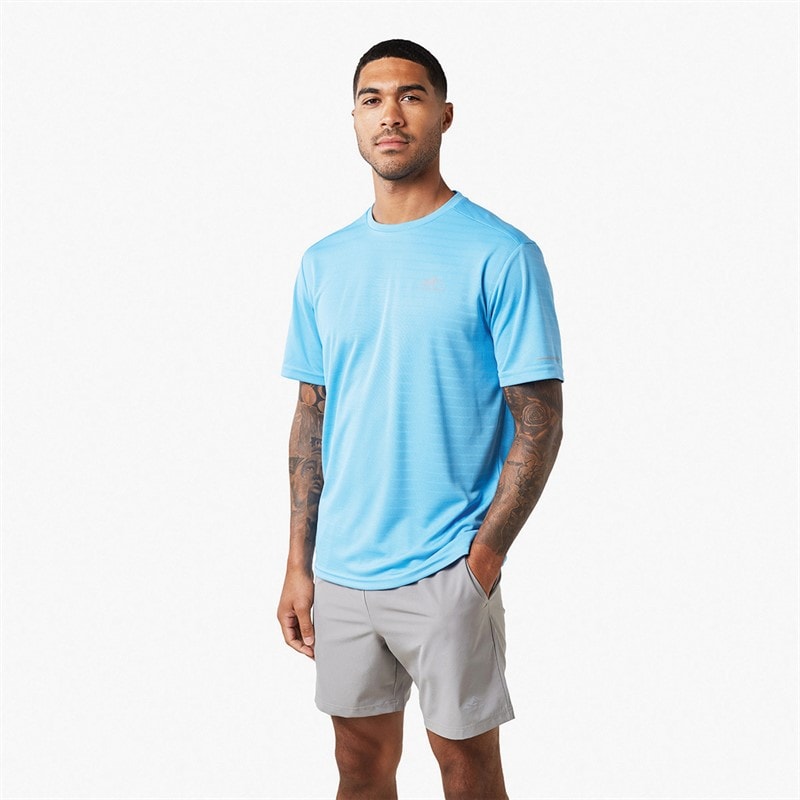 Closure London Mens Cut And Sew T-Shirt And Shorts Set Azure Blue/Mid Grey