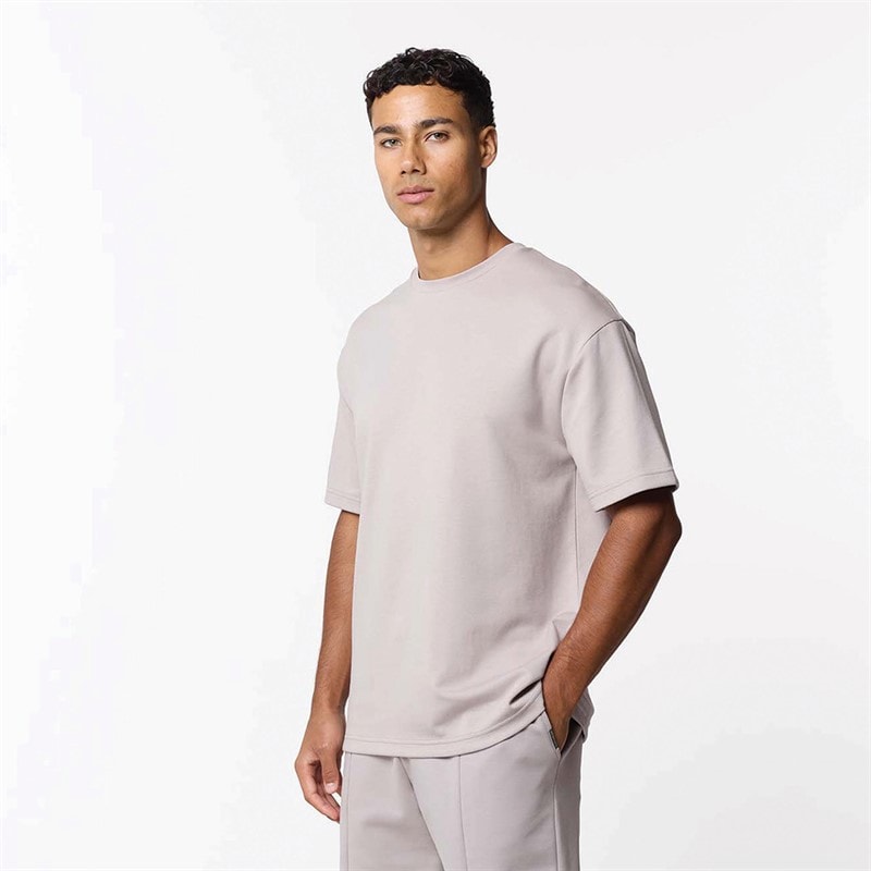 Closure London Mens Relaxed Scuba T-Shirt Stone