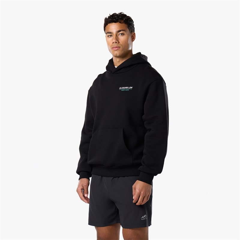 Closure London Mens Closure Gradient Mountains Hoodie Black