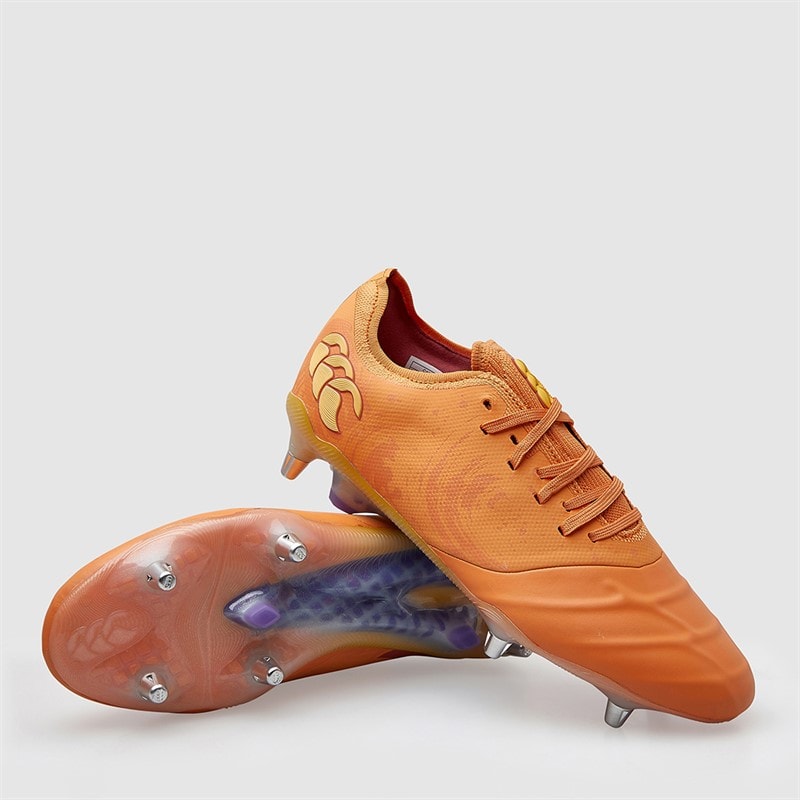 Canterbury Mens Phoenix Genesis Elite SG Soft Ground Rugby Bots Orange/Yellow