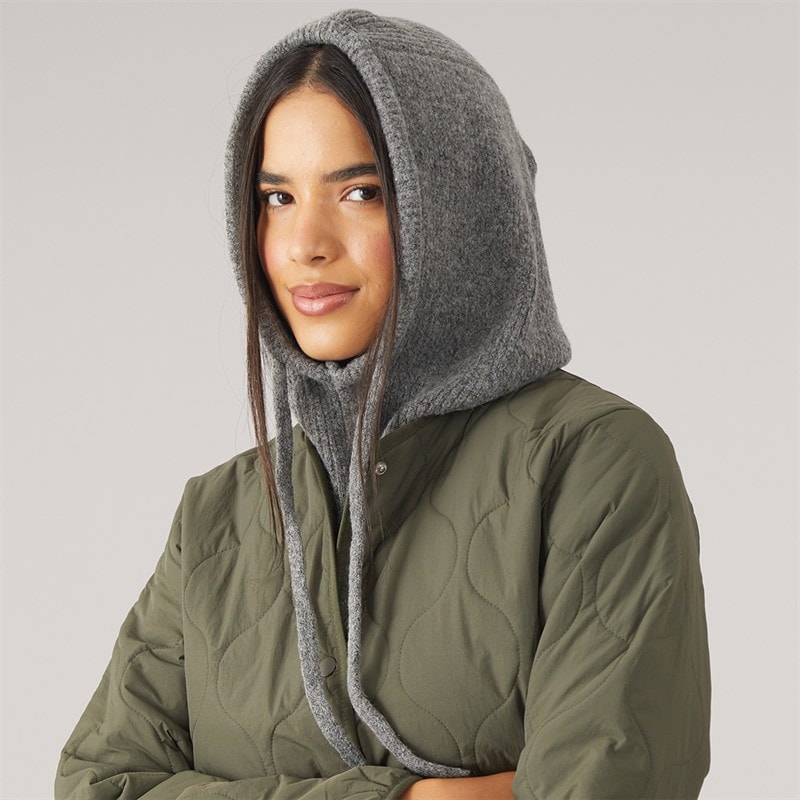 Pieces Womens Olivia Balaclava Snood Dark Charcoal