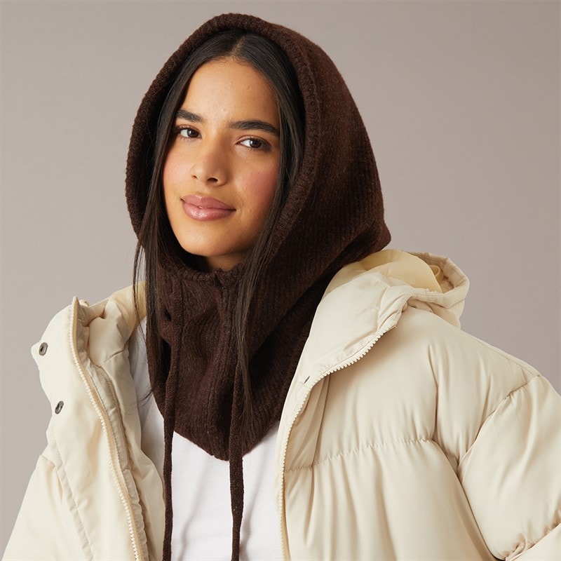 Pieces Womens Olivia Balaclava Snood Chocolate