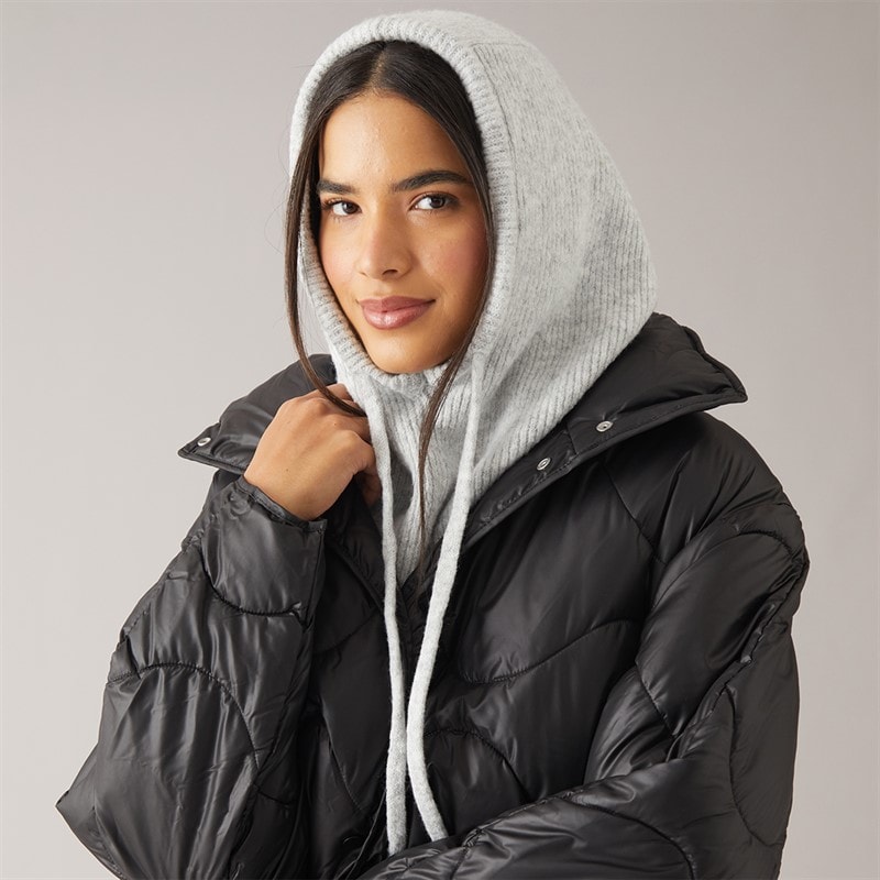 Pieces Womens Olivia Balaclava Snood Grey Marl