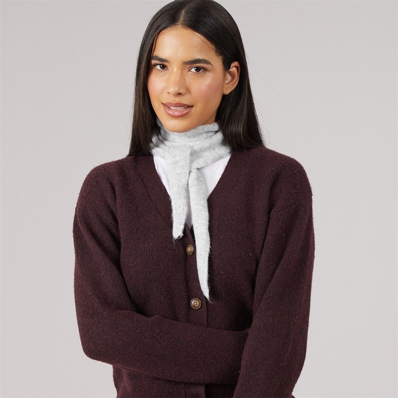 Pieces Womens Olivia Mini Scarf Grey Marl