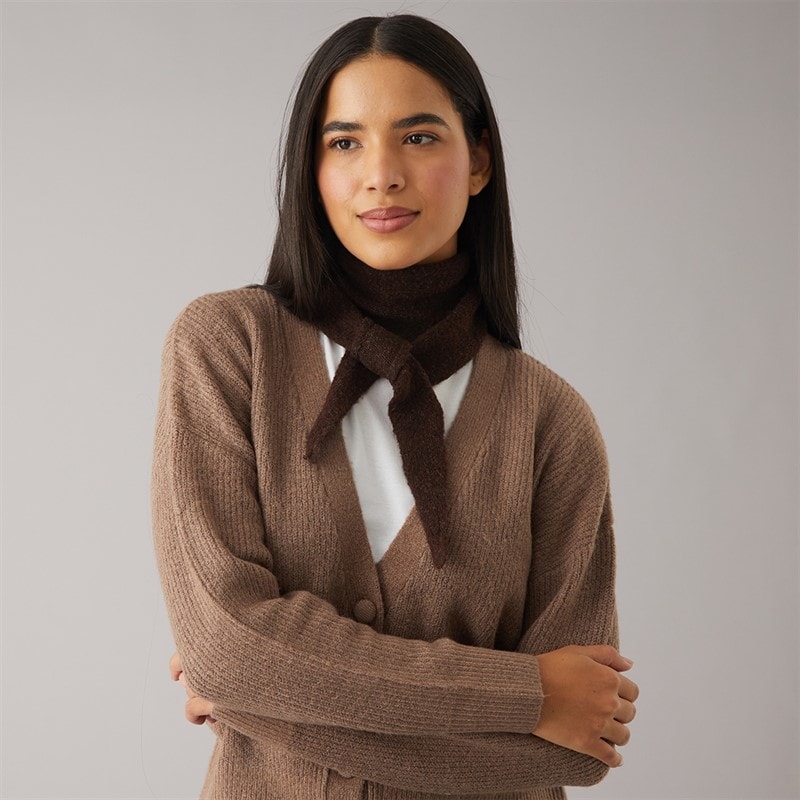 Pieces Womens Olivia Mini Scarf Chocolate