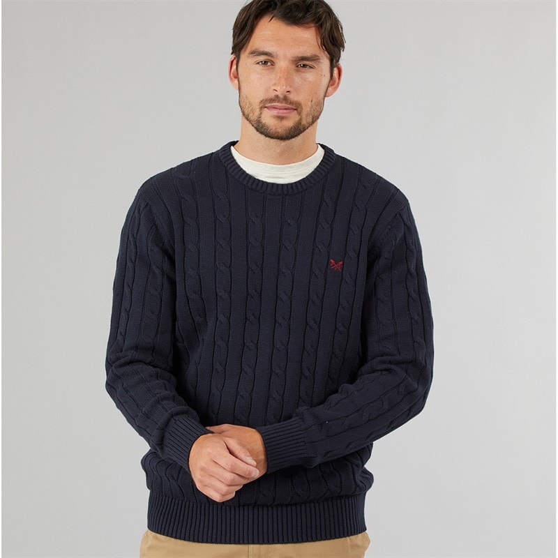 Crew Clothing Mens Oarsmen Crew Neck Jumper Heritage Dark Navy