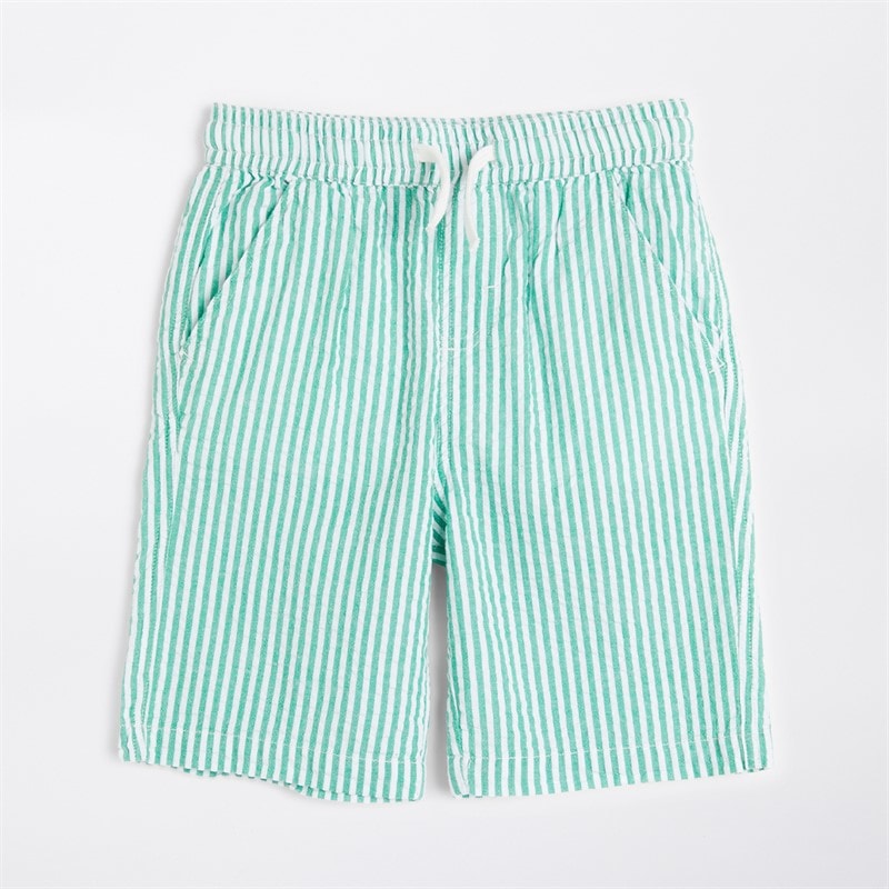 Crew Clothing Boys Searsucker Stripe Shorts Jelly Bean + Snow White Jelly Bean/Snow White