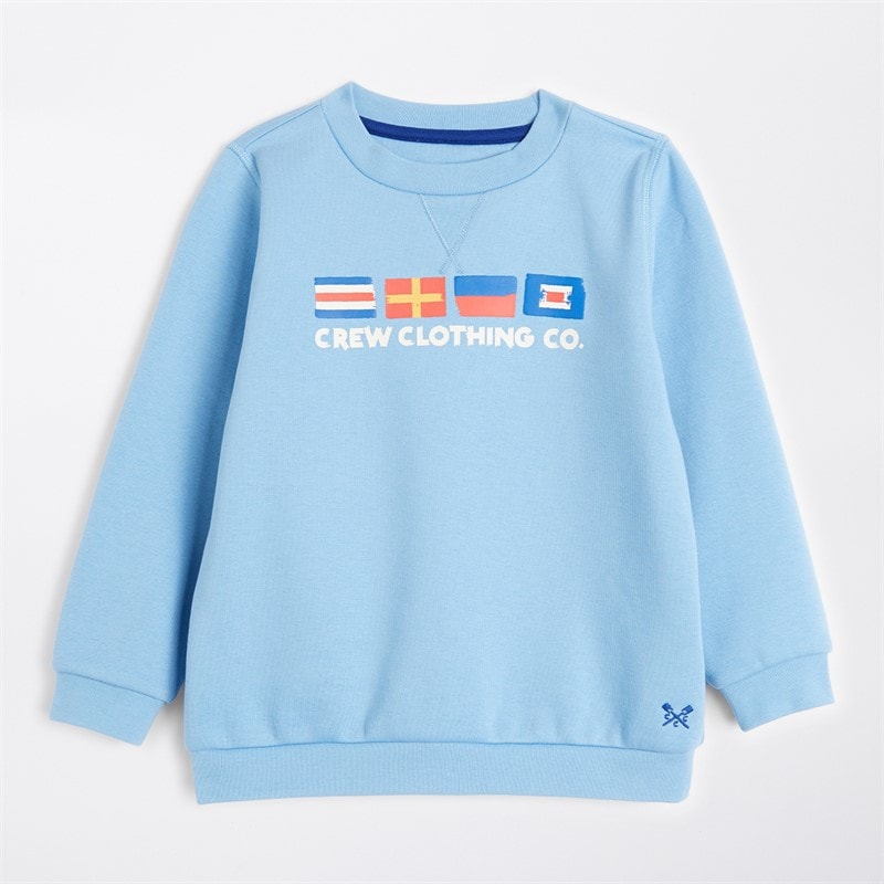 Crew Clothing Boys Emb Crew Sweatshirt Little Boy Blue