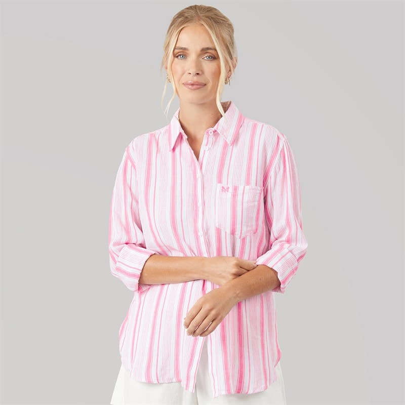 Crew Clothing Womens Novelty Long Sleeve Shirt Azalpink