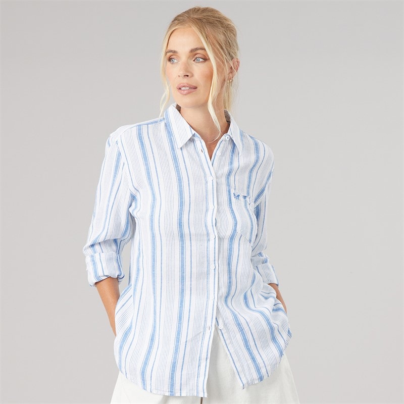 Crew Clothing Womens Novelty Long Sleeve Shirt Strgblue