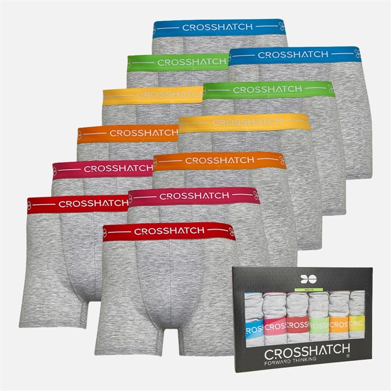 Crosshatch Mens Astral Twelve Pack Boxers Grey Marl