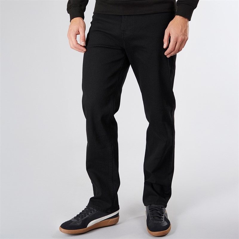 Crosshatch Mens Dalesman Relaxed Fit Jeans Black Wash