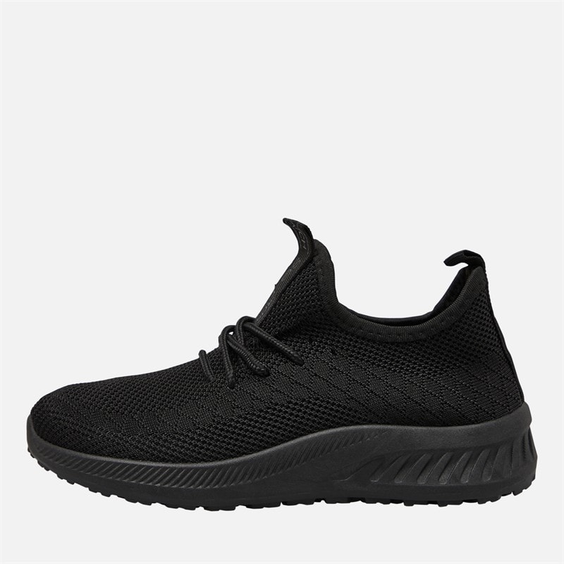 Crosshatch Junior Boys Antioch Trainers Black Mono