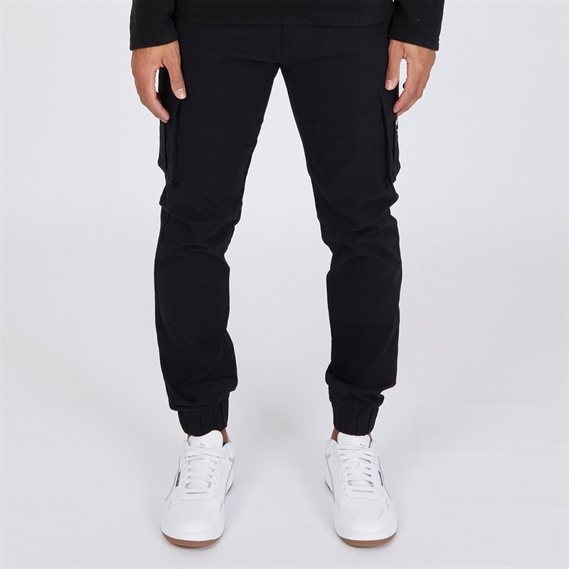 Duck and Cover Mens Chemmer Woven Cargo Pants Black