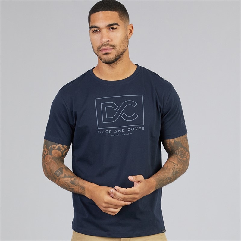 Duck and Cover Mens Rampmoore Heavy T-Shirt Navy