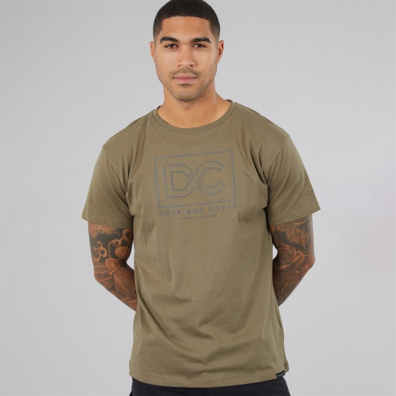 Duck and Cover Mens Rampmoore Heavy T-Shirt Olive