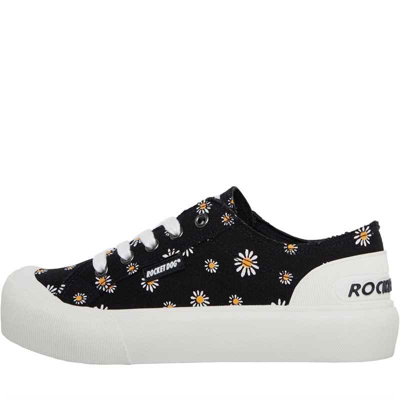 Rocket Dog Womens Jazzin Plus Canvas Pumps Dixie Daisy Black