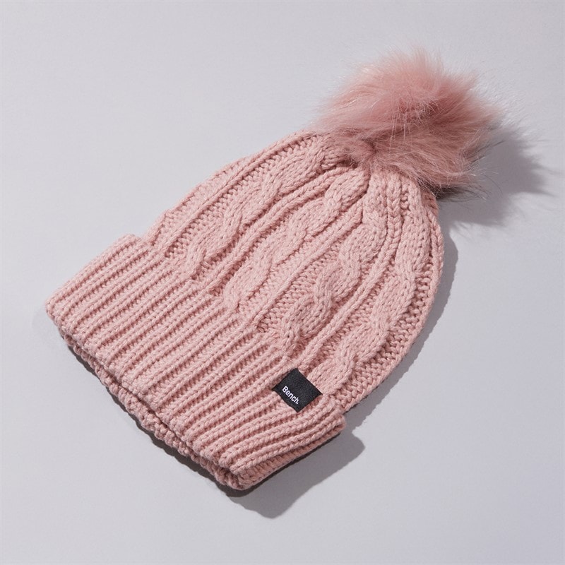Bench Womens Ivanna Bobble Hat Dusty Pink