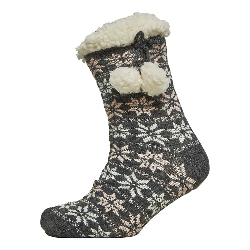 Bench Womens Abeeha Cosy Cable Socks Charcoal Grey