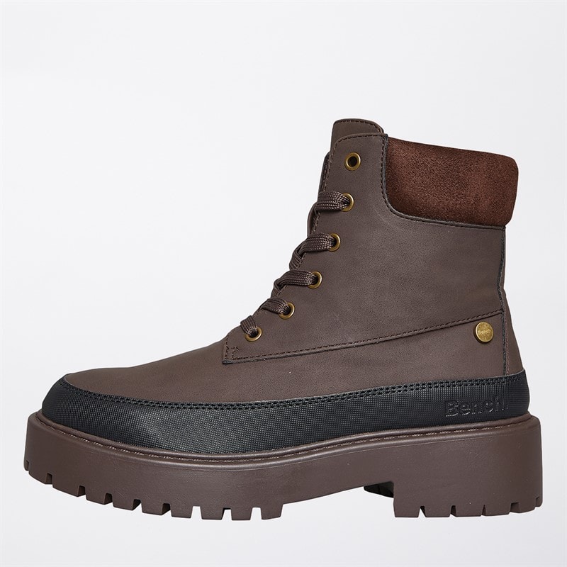 Bench Womens Bonham Lace Up Ankle Boots Brown
