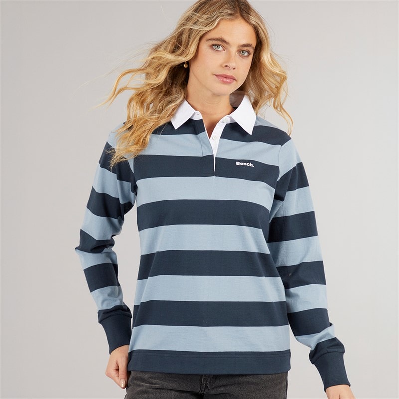 Bench Womens Wendren Rugby Shirt Navy/Dusky Blue