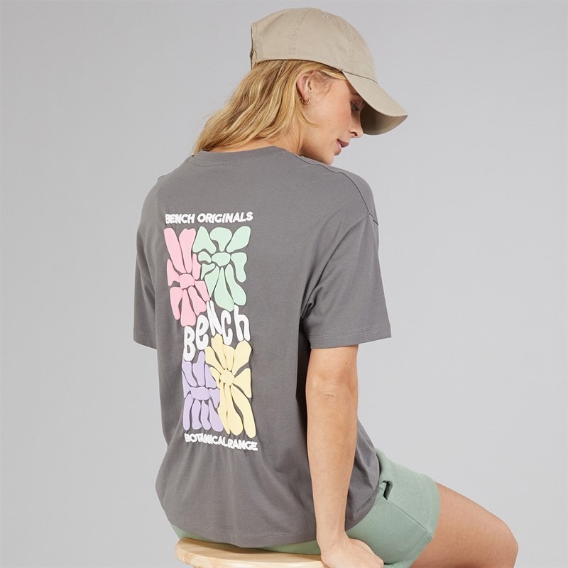 Bench Womens Sarrine Oversized T-Shirt Charcoal