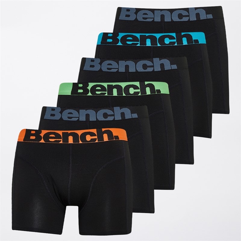 Bench Mens Hozden Six Pack Bamboo Boxer Trunks Black