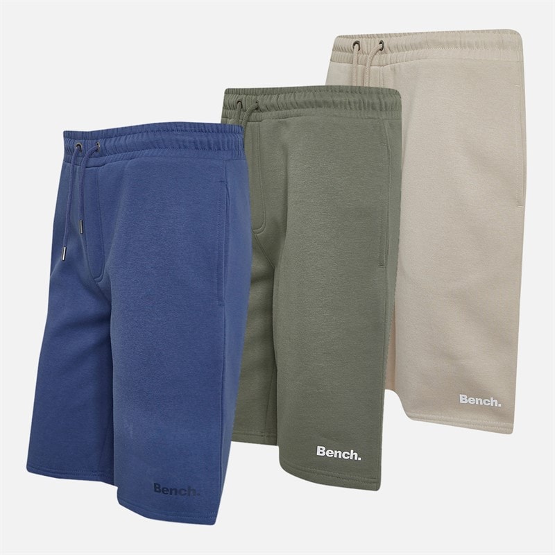 Bench Mens Holoss Three Pack Shorts Mid Blue/Light Stone/Sage