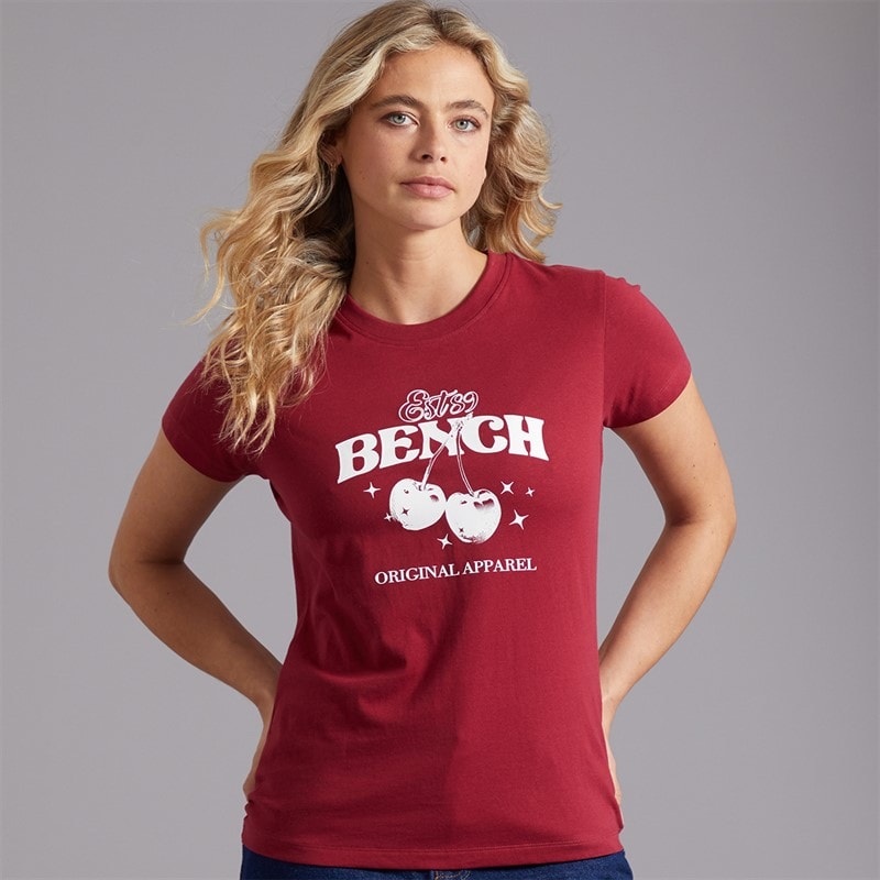 Bench Womens Sorren T-Shirt Cranberry Juice