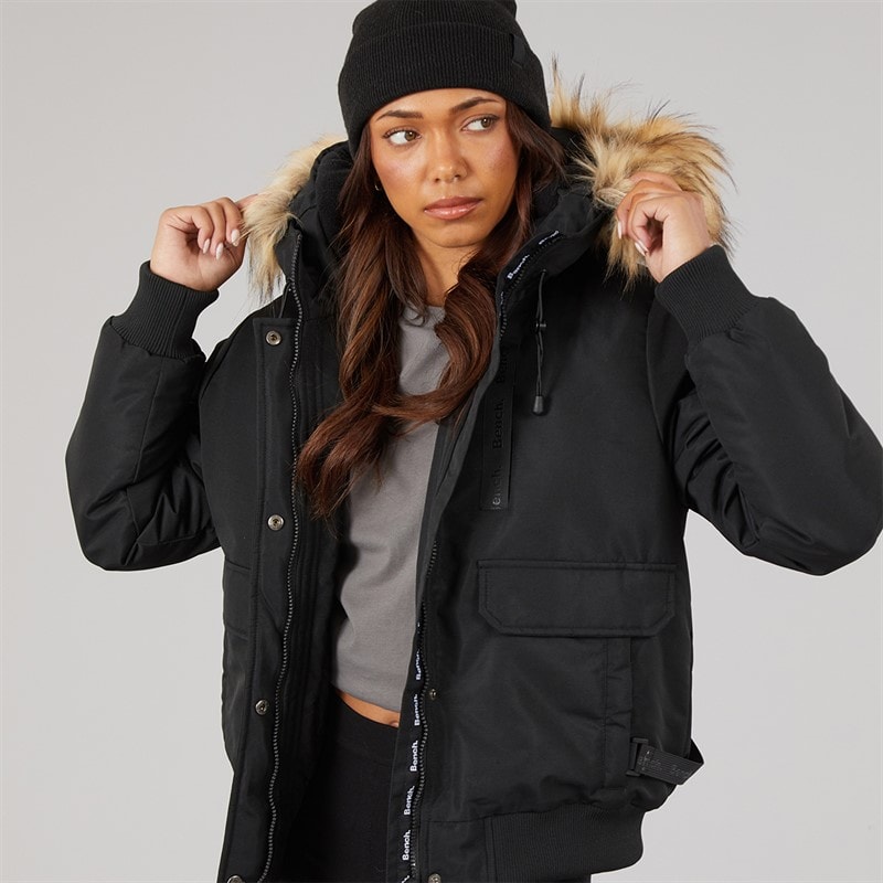 Bench Womens Sabby Padded Bomber Jacket Black