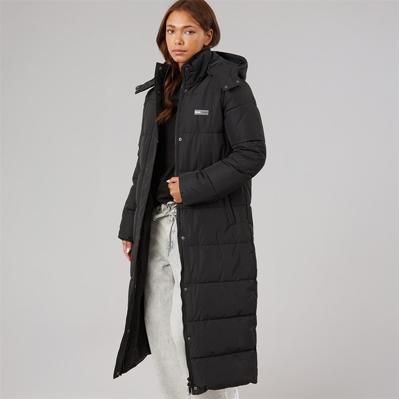 Bench Womens Zephryine Long Length Puffer Coat Black