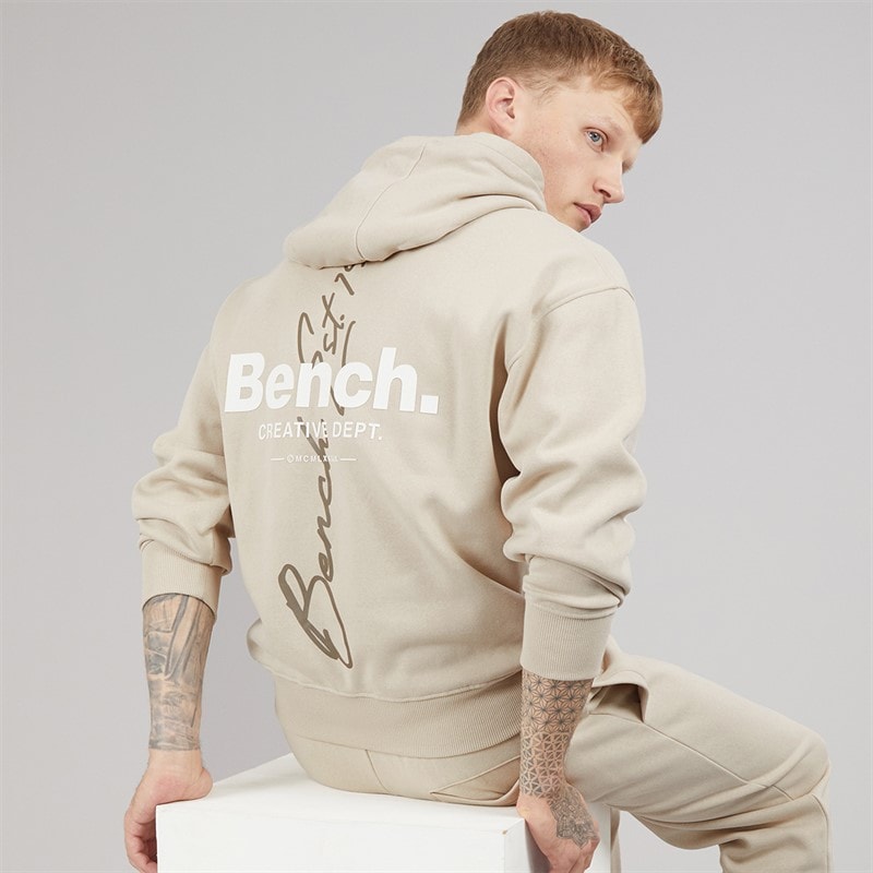 Bench Mens Draley Oversized Graphic Tracksuit Stone Grey