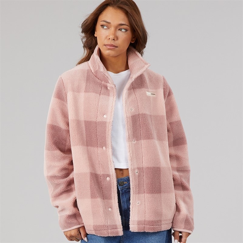 Bench Womens Kess Funnel Neck Borg Light Dusky Pink